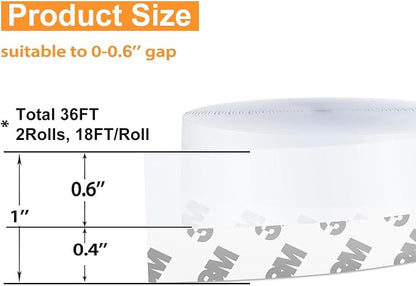 36 Ft Door Weather Stripping Door Seal Strip Tape, Silicone Door Draft Stopper - Image 2