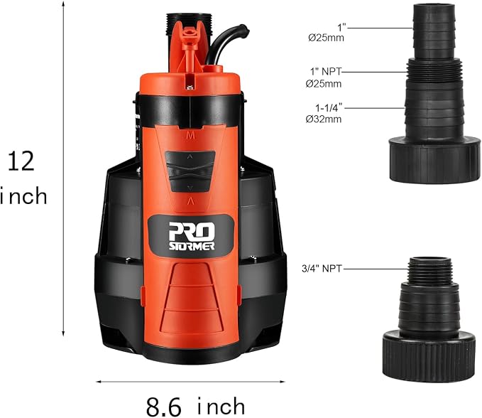 Sump Pump, Prostormer 3500 GPH 1HP Submersible Clean/Dirty Water Pump - Image 7