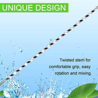 BRIOUT 2 Pcs Bar Spoon, 12 Inches Long Handle Drink Stirrer, Stainless Steel - Image 4