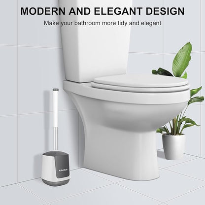 SetSail Toilet Brush and Holder, Self Closing Lid Toilet Bowl Brushes Holder - Image 7