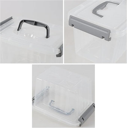 3 L Small Clear Storage Latch Box, 6 Pack Plastic Stackable Organizer Containers - Image 3