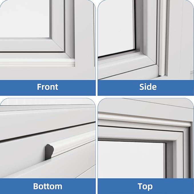 Wedge-Shape Window Weather Stripping Door Frame Seal Strip 196” White, Upgrade - Image 8