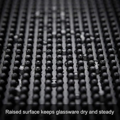 QWORK 12"x6" Black Rubber Bar Mat – 6 Pack Non-Slip Drainage Pad - Image 6