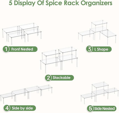 Delamu Clear Kitchen Cabinet Organizer, Stackable Cabinet Shelf - Image 4