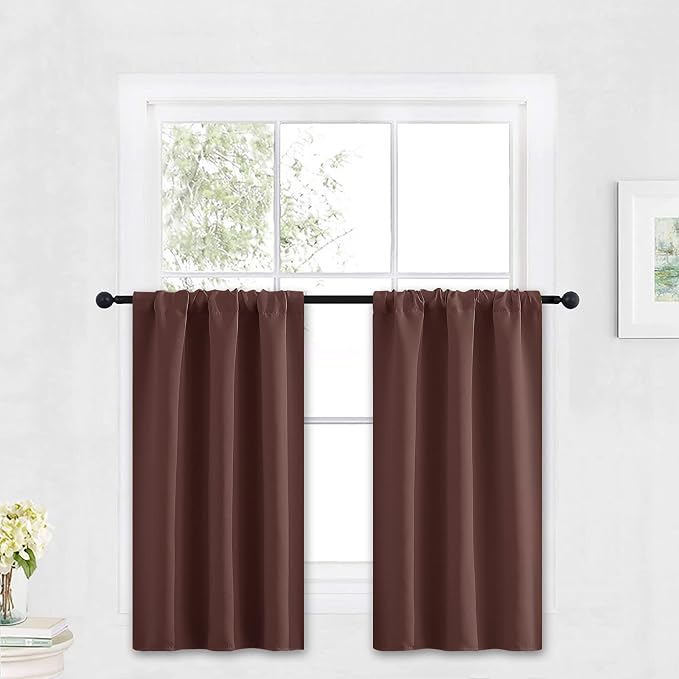 RYB HOME Blackout Curtains for Kitchen, Small Window Curtains Blinds, Thermal by RYBHOME