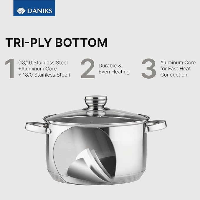 Daniks Standard 6-Piece Stainless Steel Cookware set - Image 4
