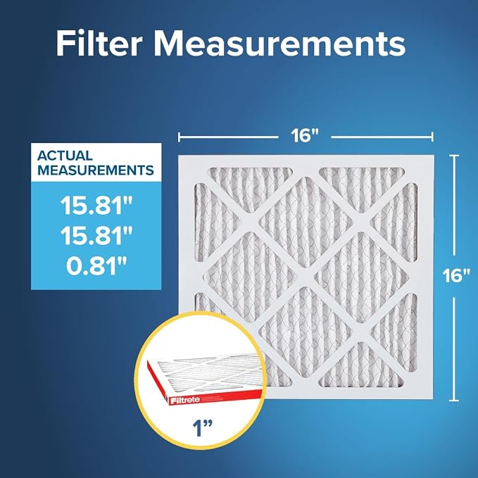 Filtrete 16x16x1 AC Furnace Air Filter, MERV 11, MPR 1000, Micro Allergen - Image 2