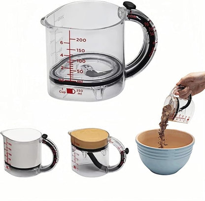 All in One Adjustable Measuring Cup, Push Up Measuring Cup Solid and Liquid - Image 3