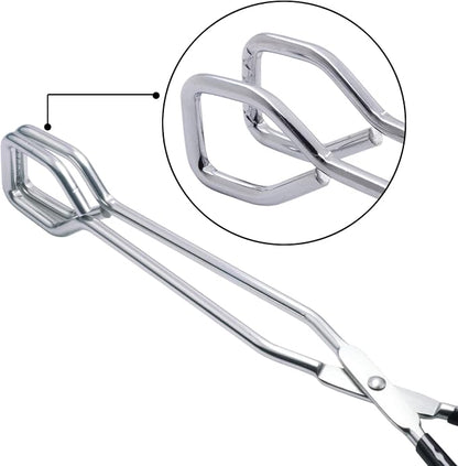 HINMAY 10-Inch Heavy Duty Stainless Steel Kitchen Scissor Tongs - Image 2