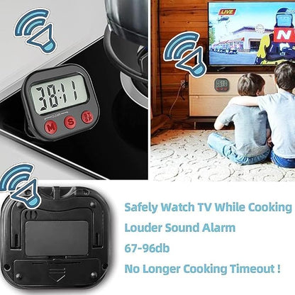 Kitchen Timer, Digital Visual Timer Magnetic Clock Stopwatch Countdown Timer - Image 5