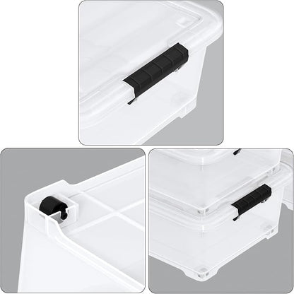 50 Quart Large Clear Plastic Under Bed Storage Bins - Image 3