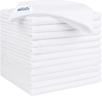 HOMEXCEL White Microfiber Cleaning Cloth 12 Pack, 12.5 x 12.5 inch Microfiber by HOMEXCEL