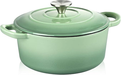 TeamFar Enameled Cast Iron Dutch Oven - 3QT Small Dutch Oven Pot - Heavy Duty by TeamFar