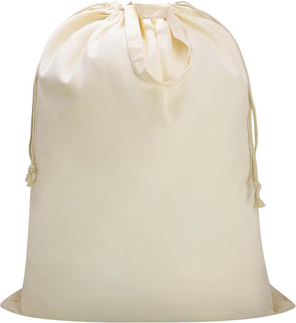 Canvas Laundry Bag 33"x 35", Thick Cotton Laundry Bag with Handles & Drawstring, Extra Large Heavy Duty Washable Basket Liner Hamper Liner Canvas Storage Sack (Beige XL, 1 Pack)
