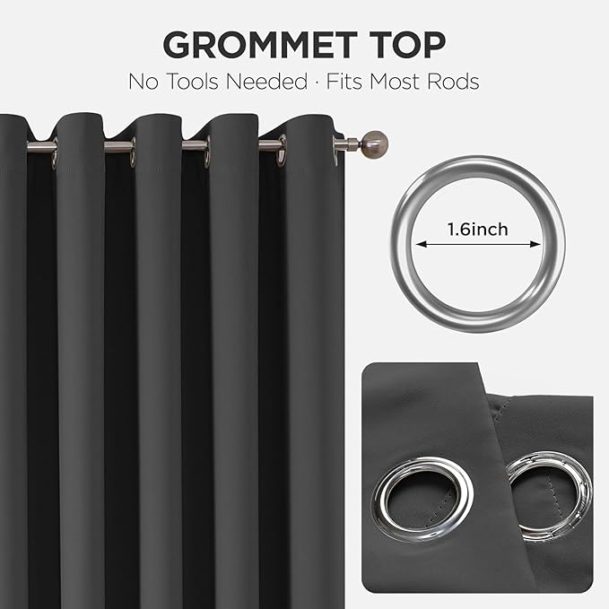 Joydeco Blackout Door Curtain for Doorway Privacy 96 Inches Long, Grommet - Image 9