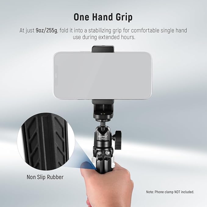 NEEWER Mini Metal Table Tripod with 360° Ball Head, Supports Vertical Recording and Handle, Portable Travel Tripod with 1/4 Inch Screw for Camera Mobile Phone Action Cam, Max. Load 3 kg, TP29