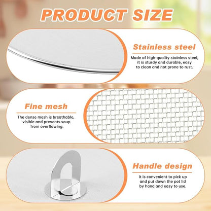 Splatter Screen for Frying Pan, 3 Pack Stainless Steel Extra-Fine Mesh Grease - Image 8