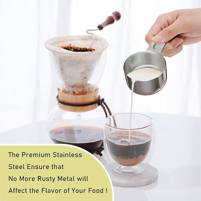 1PCS 1Cup Single Measuring Cup, Stainless Steel Measure Scoop, Metric and US - Image 4