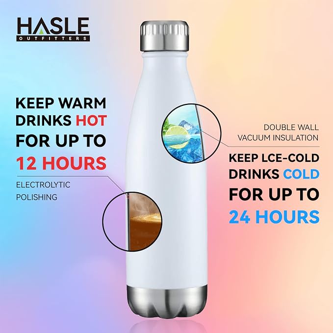 HASLE OUTFITTERS 17oz Stainless Steel Water Bottles Bulk, Vacuum Insulated - Image 4