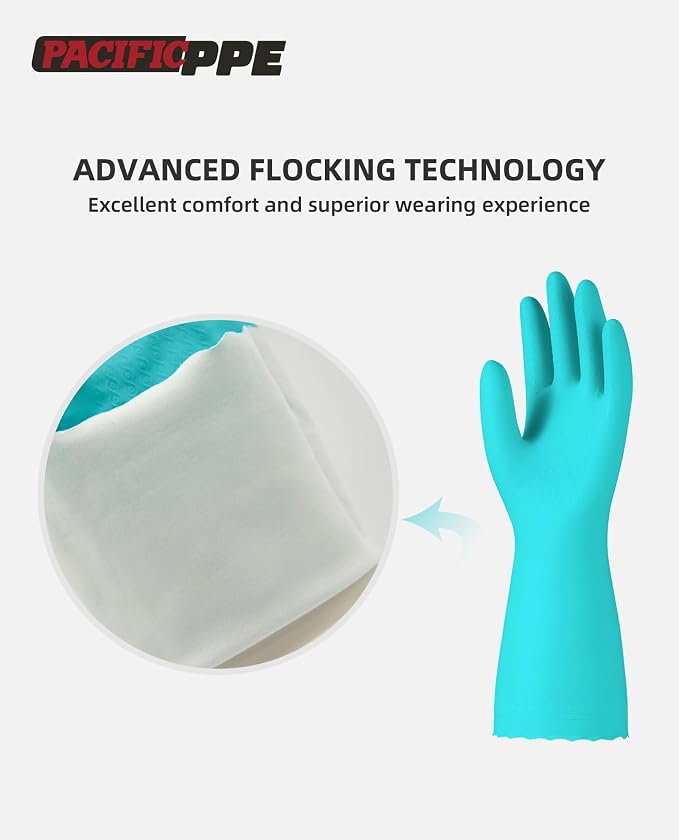 PACIFIC PPE 4 Pairs Reusable Dishwashing Cleaning Gloves - Image 2