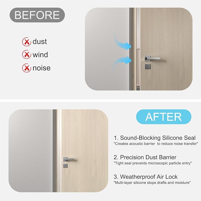 Heavy-Duty 36 ft x 2 in Weather Stripping, Extra Thick 2mm Door Draft Stopper - Image 4
