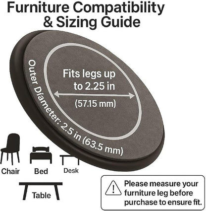 SoftTouch 2 1/2" Round Reusable Carpet Bottom Furniture Caster Cups to Protect - Image 7