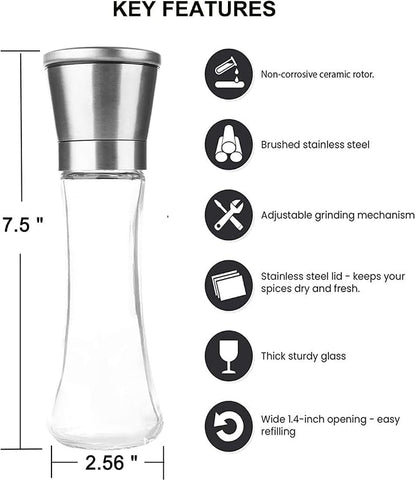 Elegant Pepper and Salt Grinder Set of 2, Best Spice Mill - Image 2