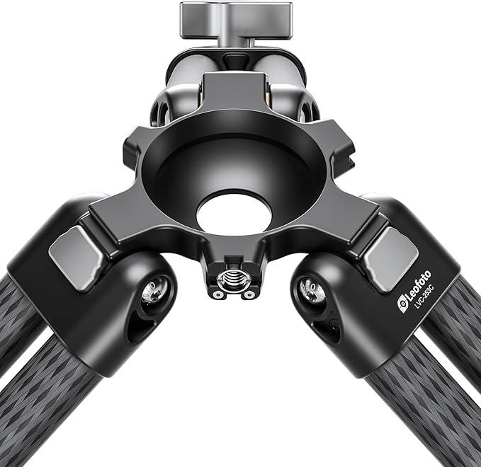 Leofoto LVC-253C+BV-20 Video Tripod, Twin Leg, Integrated Bowl, Leveling Base with Handle, 3 Leg Sections, Fluid Head Set, Lever Release Clamp