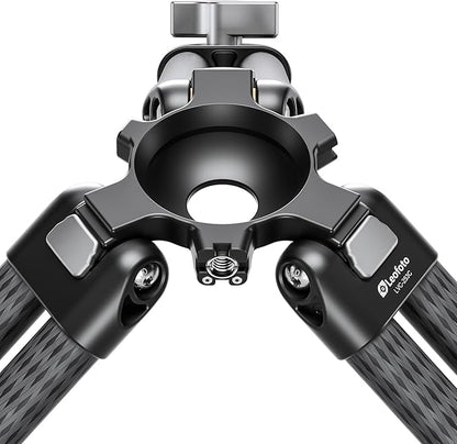 Leofoto LVC-253C+BV-20 Video Tripod, Twin Leg, Integrated Bowl, Leveling Base with Handle, 3 Leg Sections, Fluid Head Set, Lever Release Clamp