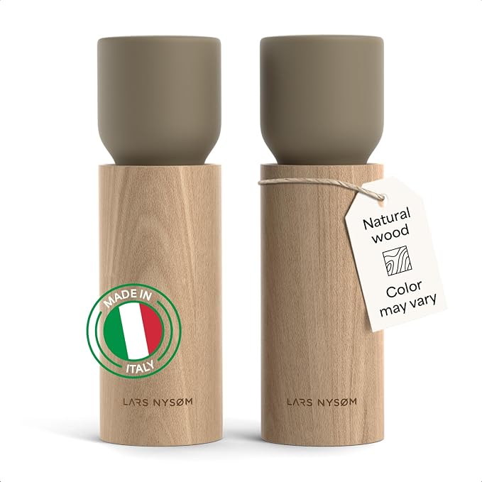 LARS NYSØM Wooden Salt and Pepper Grinder Set Manual by LN
