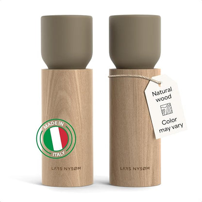 LARS NYSØM Wooden Salt and Pepper Grinder Set Manual by LN
