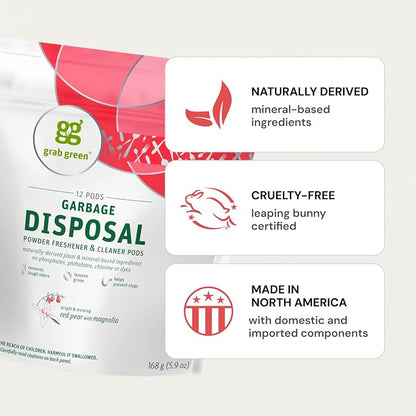 Grab Green Garbage Disposal Freshener and Cleaner Pods, Tangerine - Image 3