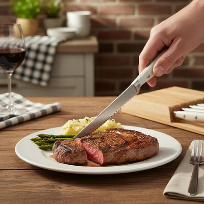 Alata 6-Piece White Steak Knives Set - Image 5