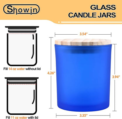 SHOWIN 14 OZ Thick Candle Jars for Making Candles 12 Pcs, 3 Wick Empty Jars - Image 4