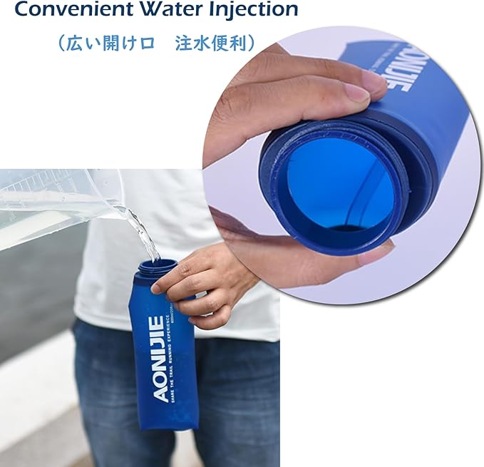 TRIWONDER TPU Soft Folding Water Bottles BPA-Free Collapsible Flask for Hydration Pack - Ideal for Running Hiking Cycling Climbing (350ml/11.83oz)