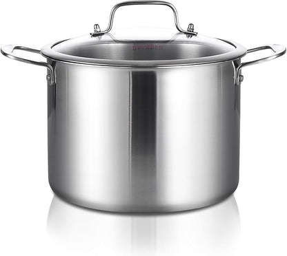 DELARLO Tri-Ply Stainless Steel Soup Pot 12QT, Tri-ply Big Pots by DELARLOCOOKWARE