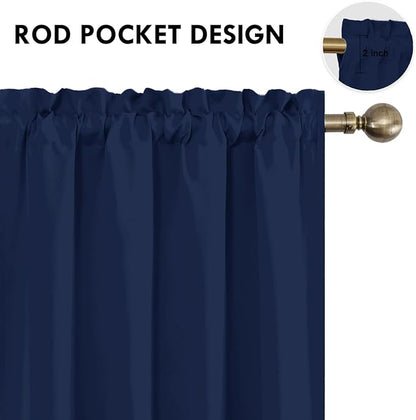 DWCN Short Blackout Curtains for Bedroom 54 Inches Long 2 Panels Set, Solid - Image 3