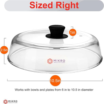 Mikro Innovations 10.5-Inch Glass Microwave Splatter Cover – Borosilicate Glass - Image 3