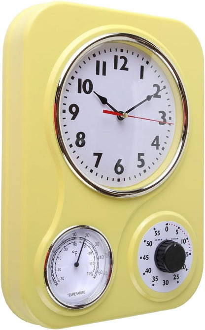 Lily's Home - 9.5 Inch x 12.5 Inch - Retro Kitchen Wall Clock, Vintage Wall - Image 2