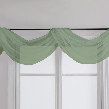 Chyhomenyc Sheer Window Curtains 144 inch Extra Long 2PCS, Airy Scarf Drapes - Image 4