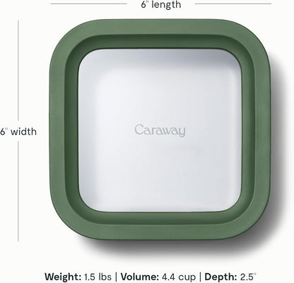 Caraway 6pc Glass Food Storage Set – 4.4 Cup Food Containers - Image 3
