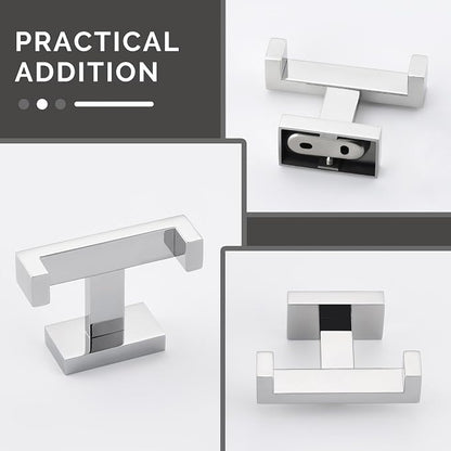 Angle Simple Double Towel Hooks, SUS 304 Stainless Steel Robe Coat Wall Hooks - Image 9