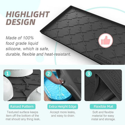 SIKADEER Waterproof Under Sink Mat 22x19, Raised Edge Silicone Mat Under Sink - Image 4