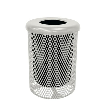 COATEDOUTDOORFURNITURE RFT-TXTGRY Heavy Duty Round Trash Receptacle by CoatedOutdoorFurniture