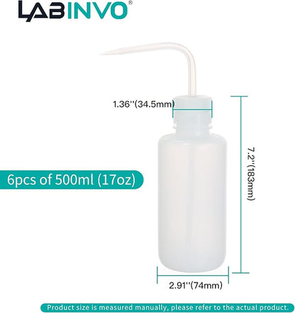 6pcs of Economy Wash Bottles, Narrow-Mouth, Self-Venting Safety Wash Bottles - Image 3