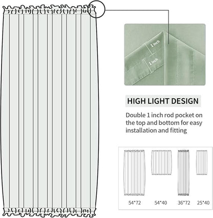 DWCN French Door Curtains – Rod Pocket Thermal Blackout Curtain - Image 3