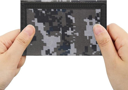 NEICY RFID Blocking Canvas Wallet for Men and Women - Camo Trifold Outdoor Sports Wallets with Magic Sticker for Teen Kids (Mosaic02)