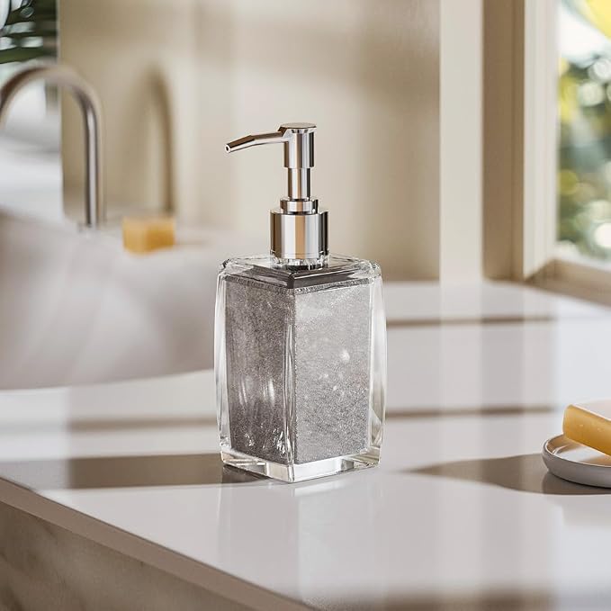 Pink Soap Dispenser with Refillable Plastic Pump - Image 4