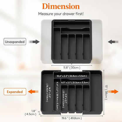 Lifewit Silverware Drawer Organizer, Expandable Utensil Organizer - Image 3