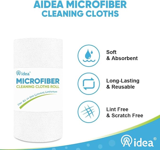 AIDEA Microfiber Cleaning Cloth Roll, Microfiber Towels - Image 3